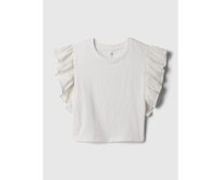 Dětský crop top s volánky Bílá, 2YRS