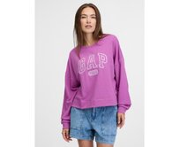 Mikina s logem oversize Fialová, S