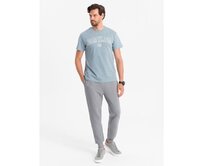 Pánské tepláky OM-PASK-0129 šedé V5 Šedá, XL