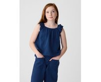 Dívčí mušelínový top Modrá, S