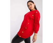Dámská halenka s kulatým výstřihem plus size BRIGITHE červená Červená, Univerzální