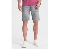 Pánské krátké džínové šortky s jemným opráním V2 OM-SRDS-0145 šedé Šedá, M