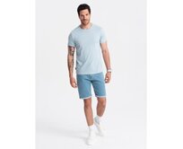 Pánské klasické bavlněné tričko BASIC světle modré Světle modrá, S