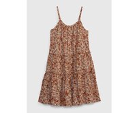 Dětské květované šaty na ramínka Hnědá, S