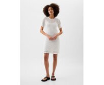 Háčkované mini šaty Bílá, XS