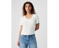 Lněné tričko Bílá, XS