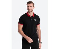 Pánská polokošile s barevnými akcenty černá Černá, S