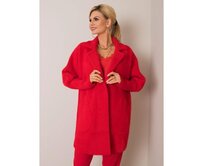 Dámský kabát z alpaky NORA červený Červená, Univerzální