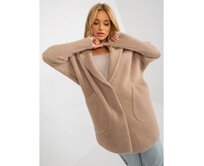 Dámský kabát z alpaky RIANA béžový Béžová, Univerzální