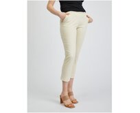 Béžové dámské zkrácené kalhoty Béžová, 36