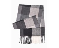 Pánská šála - tmavě šedá/bílá Bílá, Univerzální