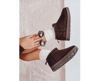 Dámské sněhové boty na platformě hnědé Hnědá, 41