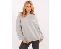 Světle šedá halenka nadměrné velikosti s nášivkou medvídka Světle šedá, L