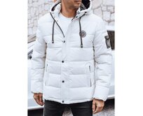 Pánská zimní prošívaná bunda s kapucí, bílá Bílá, XL