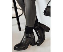 Dámské kozačky na podpatku NOIRSTEP černé Černá, 40