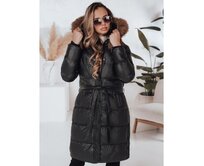 Dámská zimní bunda prošívaná s kožešinou STYLEBELLA černá Černá, XL