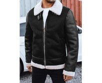 Pánská koženánková bunda, černá Černá, M