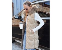 Dámská prošívaná vesta, béžová Béžová, S