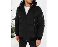 Pánská zimní bunda s kapucí, černá Černá, S