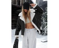 Dámská bunda typu ramoneska s kožešinou, černá Černá, S