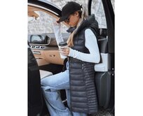 Dámská prošívaná vesta s kapucí, šedá Břidlicová, S