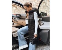 Dámská prošívaná vesta s kapucí černá Černá, S