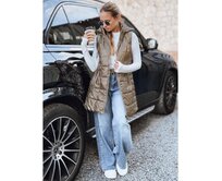 Dámská prošívaná vesta s kapucí zlatá Zlatá, S