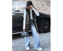 Dámská prošívaná vesta s kapucí černá Černá, S