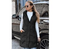 Dámská dlouhá prošívaná vesta, černá Černá, S