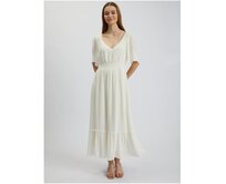 Krémové dámské maxišaty Krémová, 44