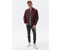 Pánská prošívaná bunda IBRAHIM tmavě červená Červená, S