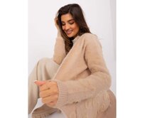 Dámský kardigan s kapsami AHAZA béžový Béžová, Univerzální