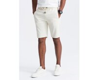 Pánské bavlněné teplákové šortky BASIC krémové Krémová, XXL
