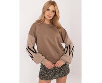 Tmavě béžový viskózový svetr bez kapuce Vícebarevný, Univerzální