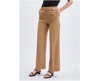 Světle hnědé dámské kalhoty s páskem Hnědá, 38