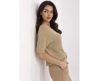 Šedo-světle růžová dámská blůza s krajkovým límcem Žlutá, Univerzální