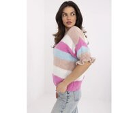 Světle fialový svetr s copánky a dlouhými rukávy Vícebarevný, Univerzální