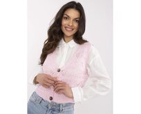 Pistáciový klasický svetr s výstřihem do V Růžová, M/L