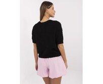 Světle fialová pletená oversize šaty Černá, Univerzální