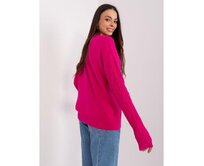 Fluo růžový oversize svetr s kulatým výstřihem Růžová, Univerzální