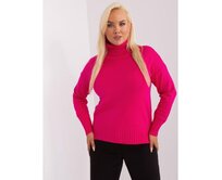 Světle fialový svetr s rolákem z viskózy Růžová, XL/XXL