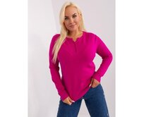 Fluo růžový oversize svetr s ozdobnými knoflíky Růžová, L/XL