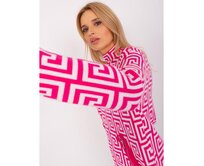 online Pistáciový dámský svetr s rolákem se vzory Růžová, Univerzální