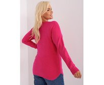 Světle fialový dámský oversize svetr s kulatým výstřihem Růžová, XXL/XXXL