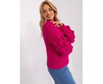 online Lilový volný svetr s rolákem se vzory Růžová, Univerzální