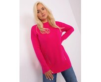 Bordový oversize svetr s vázaným výstřihem Růžová, XL/XXL