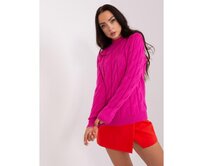 Tmavě šedý klasický svetr s copánky Růžová, Univerzální