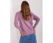 Fuchsiový dámský klasický svetr s pruhy Fialová, Univerzální