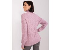 Fuchsiový pletený svetr s copánky Fialová, Univerzální