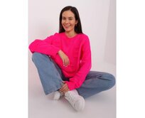 Fuchsiový svetr s copánky a límcem Růžová, Univerzální